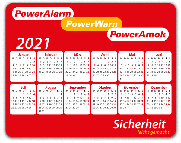 Kalender 2019 - Klassisches Design Horizontal Vorlage für Mousepads